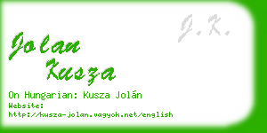 jolan kusza business card