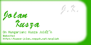 jolan kusza business card